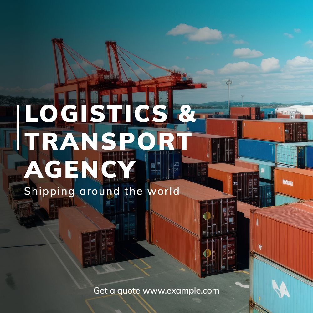 Logistic & transport  Instagram post template, editable text