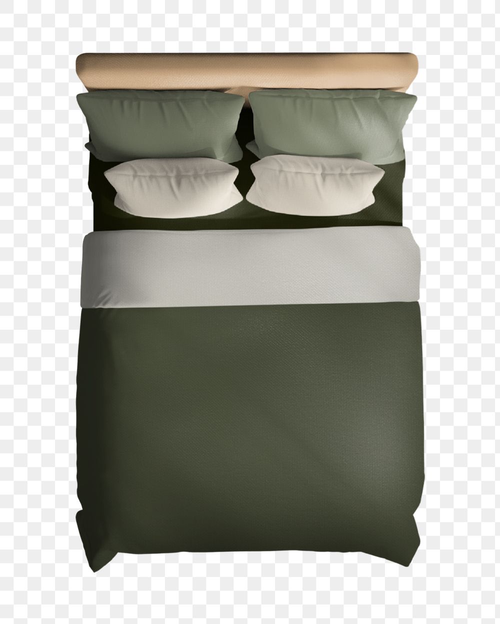 Bed duvet, fabric textile mockup