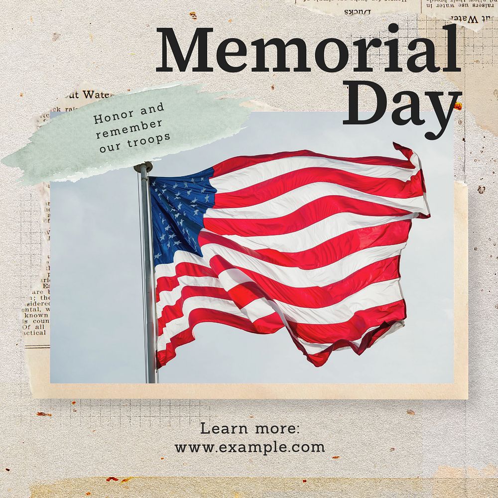 Memorial day Facebook post template Premium Editable Template rawpixel