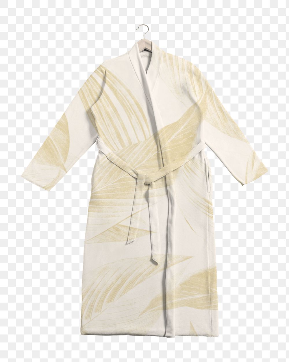 Bathrobe mockup, leaf pattern design