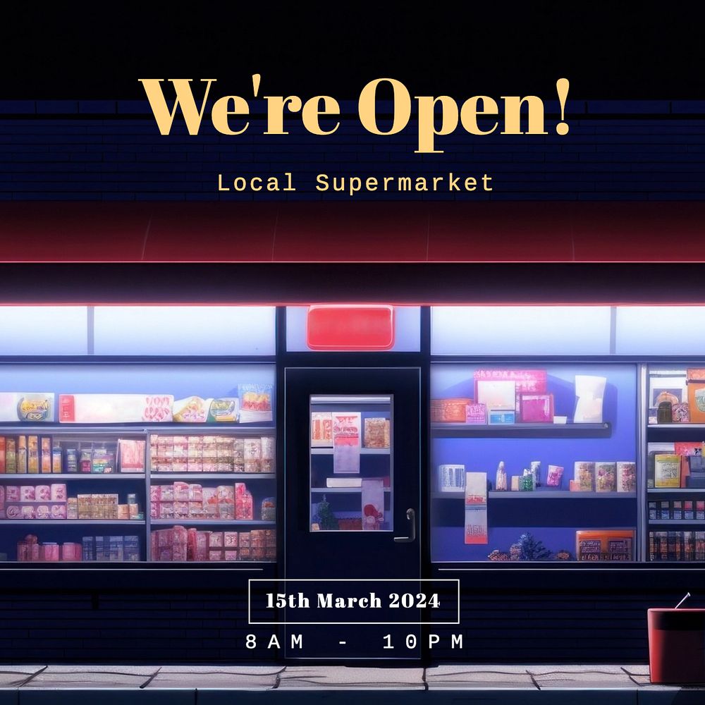 We're open Instagram post template