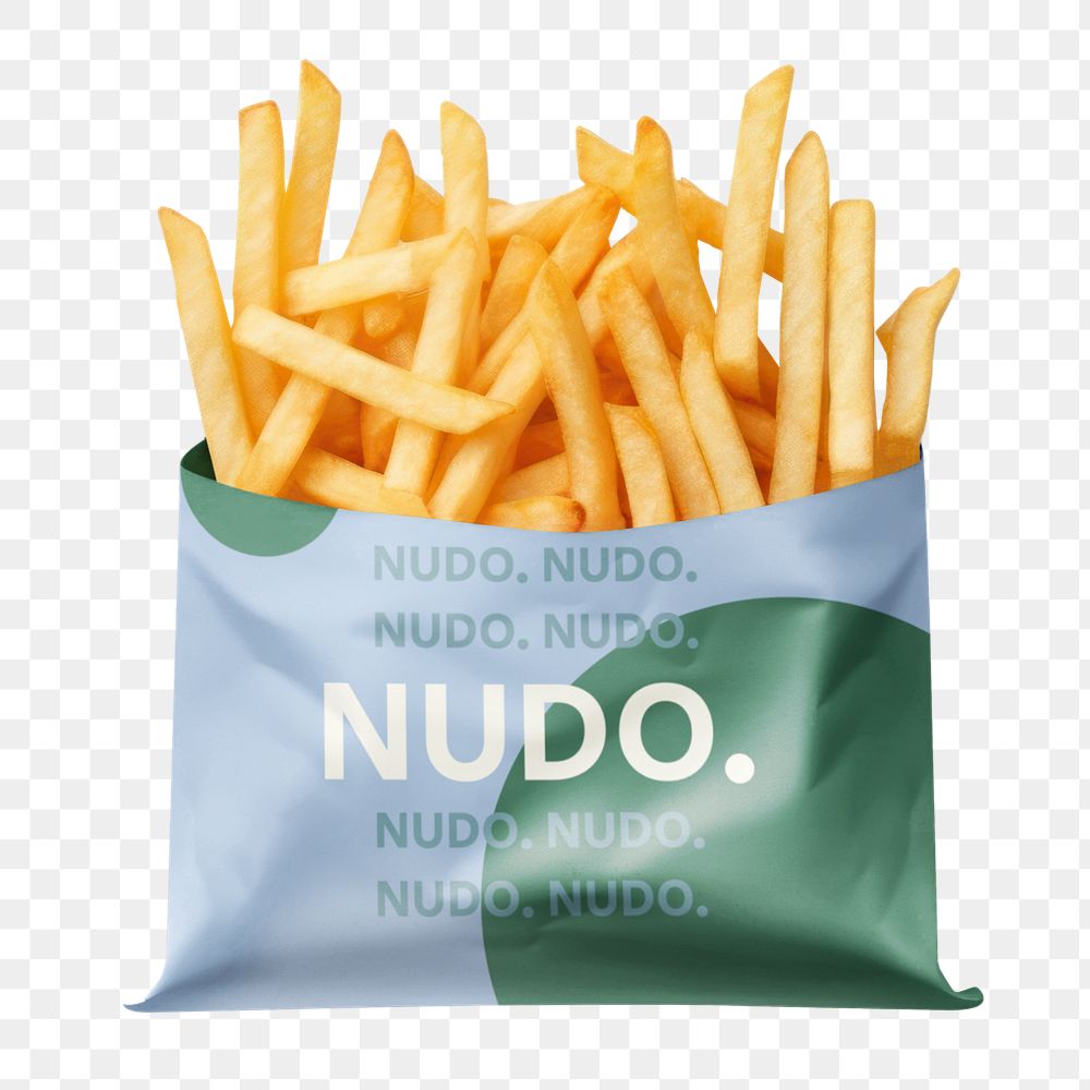 French fries bag  editable mockup element 