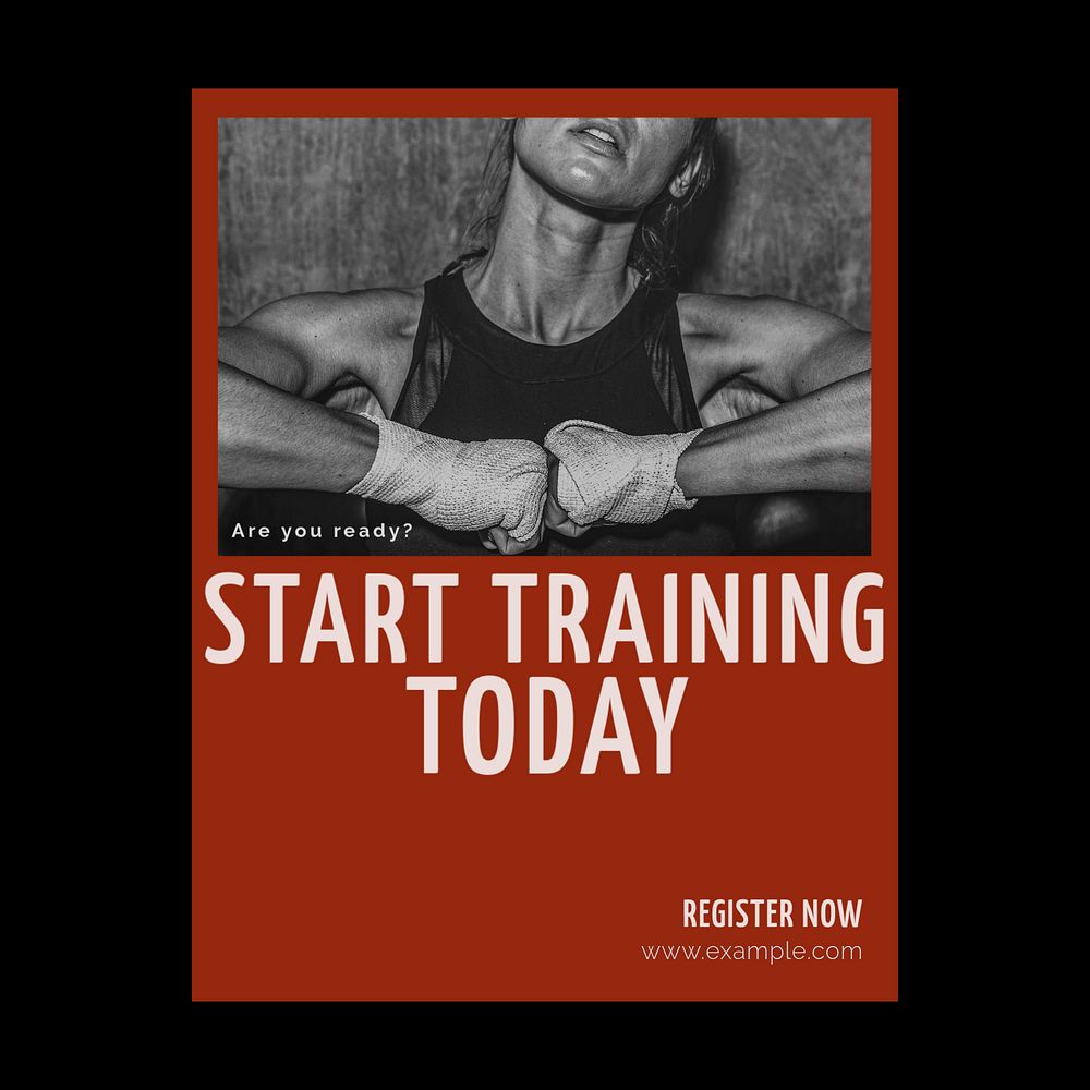 Training & fitness Facebook post template, editable design