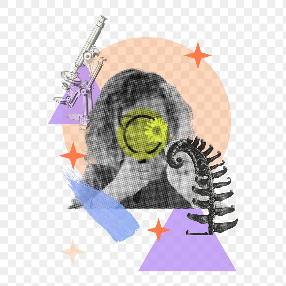 Young scientist png element, editable education collage remix