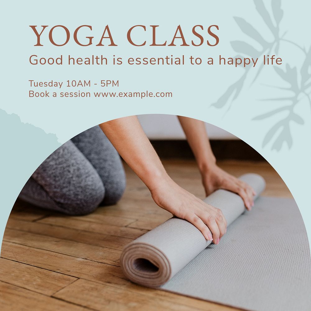 Yoga class Instagram post template, editable social media ad