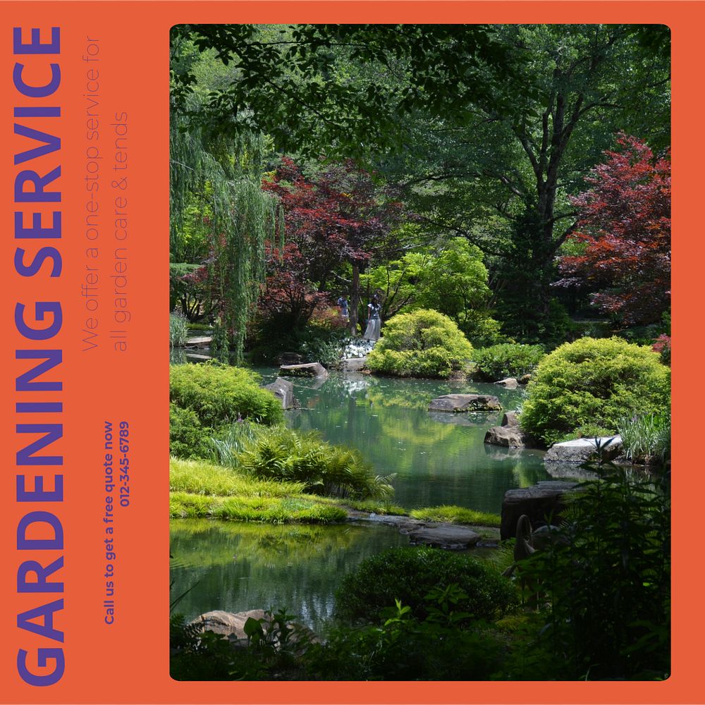 Gardening service Facebook post template, editable social media ad