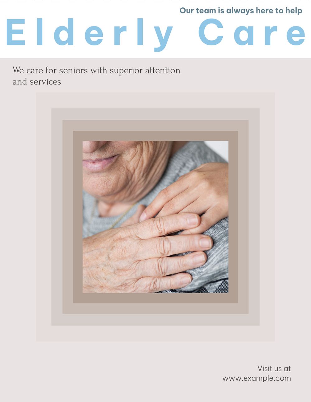 Elderly care flyer template, editable text & design