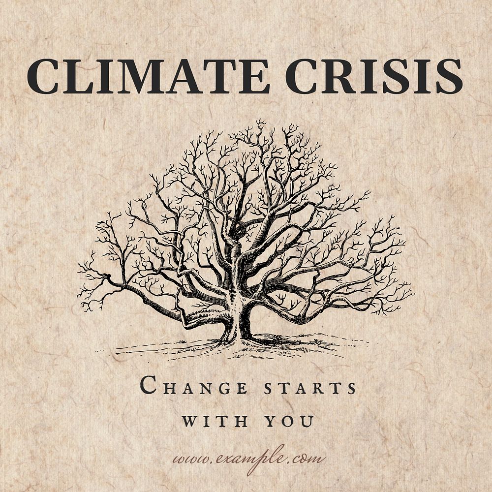 Climate crisis Instagram post template, editable text