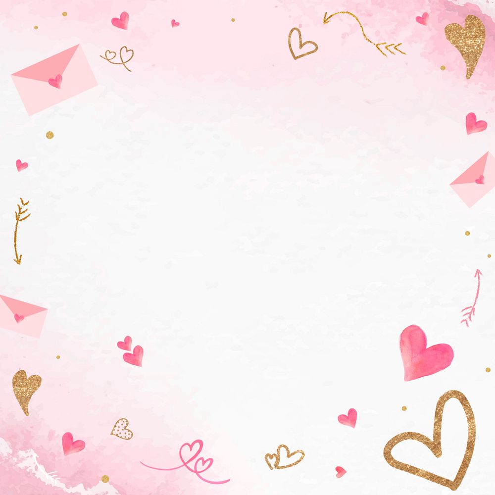 Pink watercolor Valentine's background, editable design