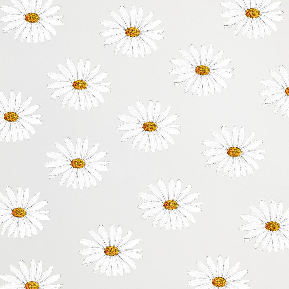 Editable white flower patterned background, botanical design