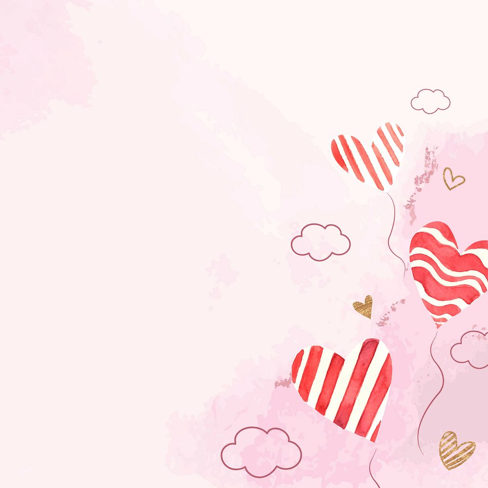 Cute heart balloons background, editable design