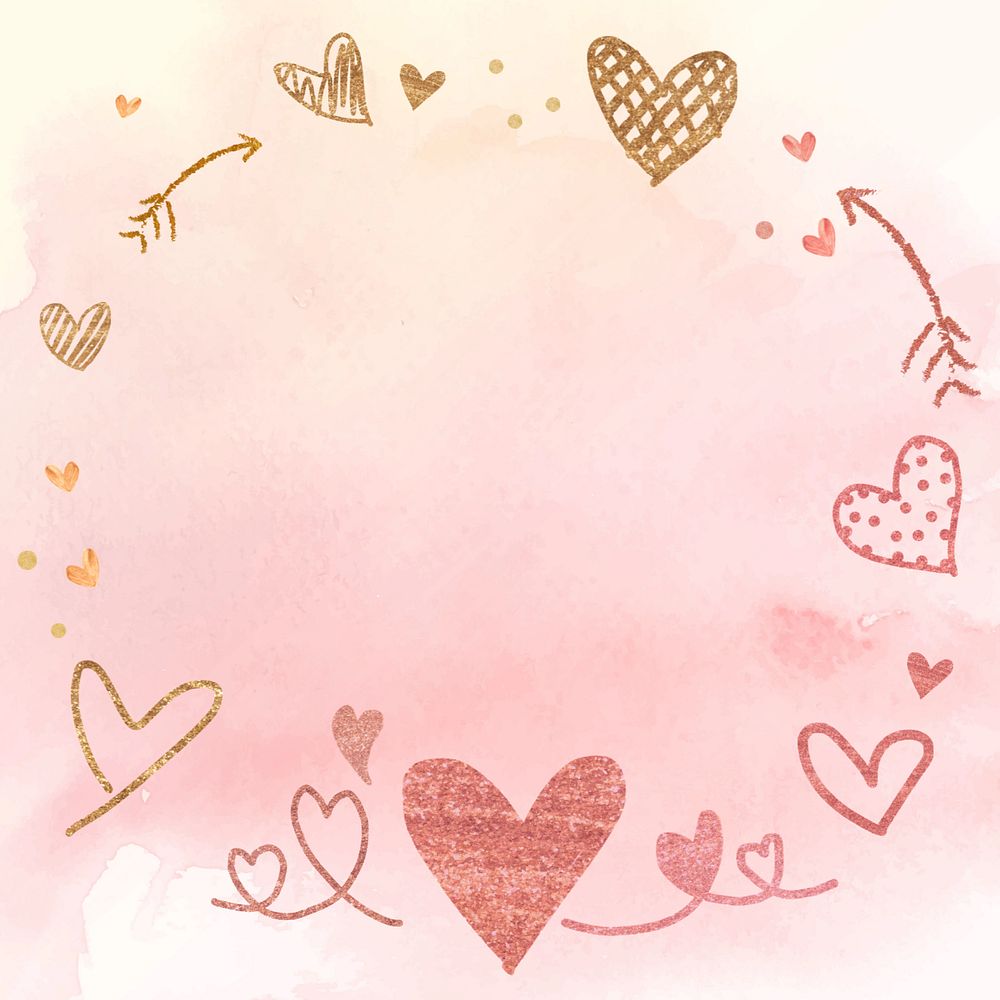 Cute love frame background, editable design