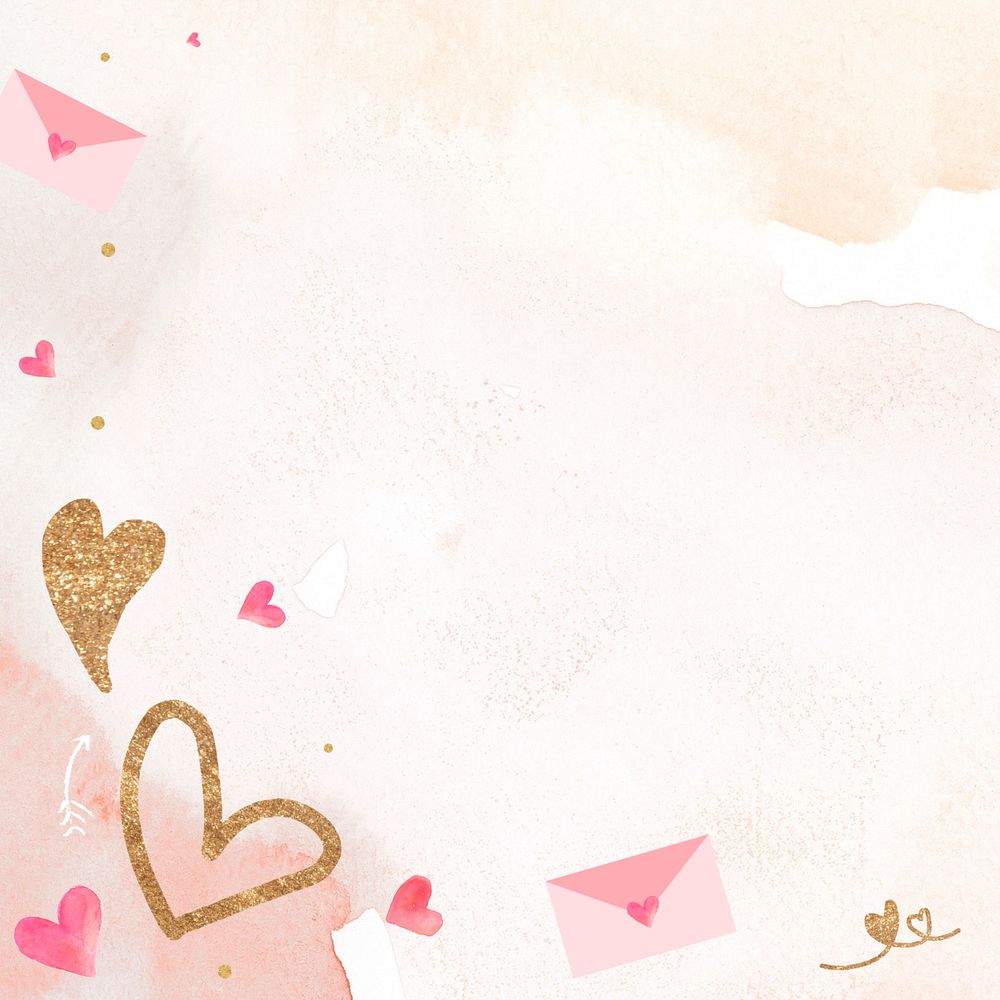 Cute watercolor Valentine's background, editable design