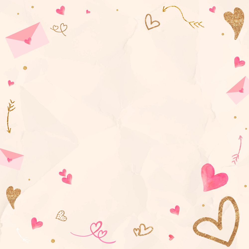 Cute love frame background, editable design