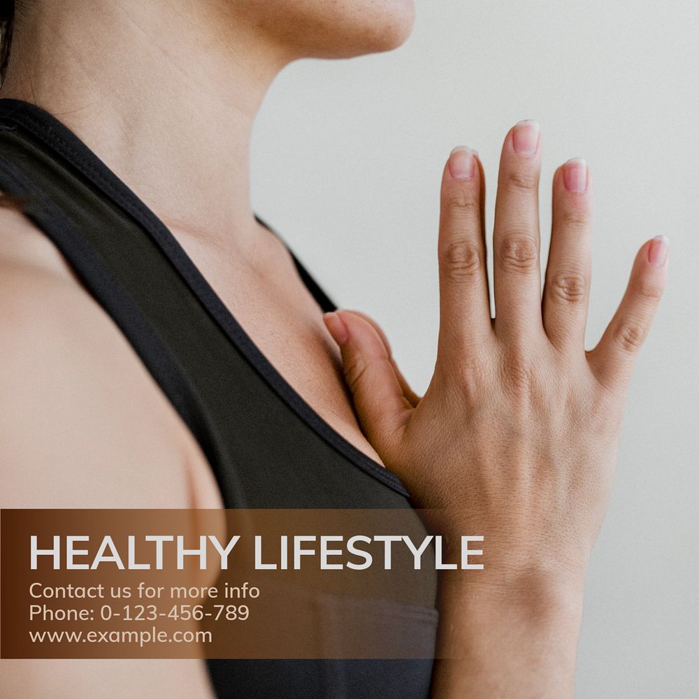 Healthy lifestyle Instagram post template, editable text