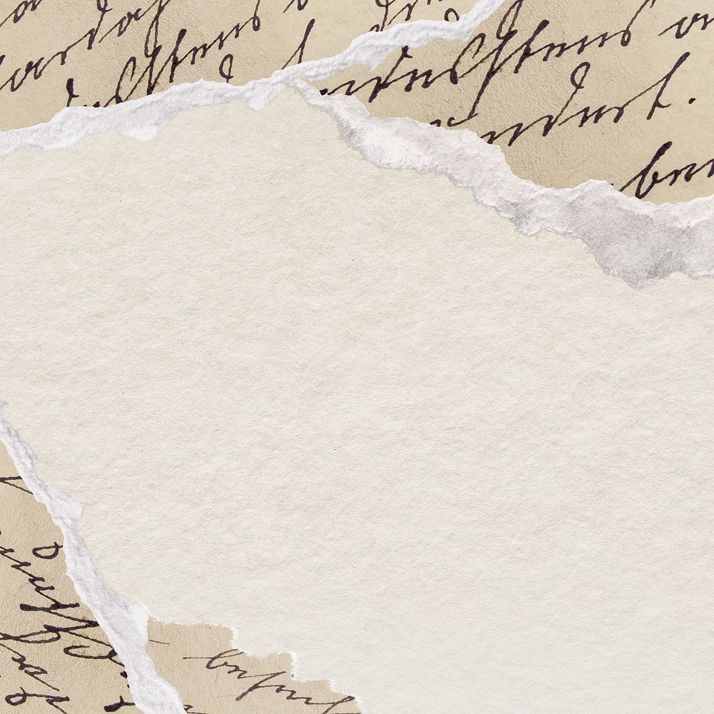 PNG Vintage beige background, old letter Ephemera design