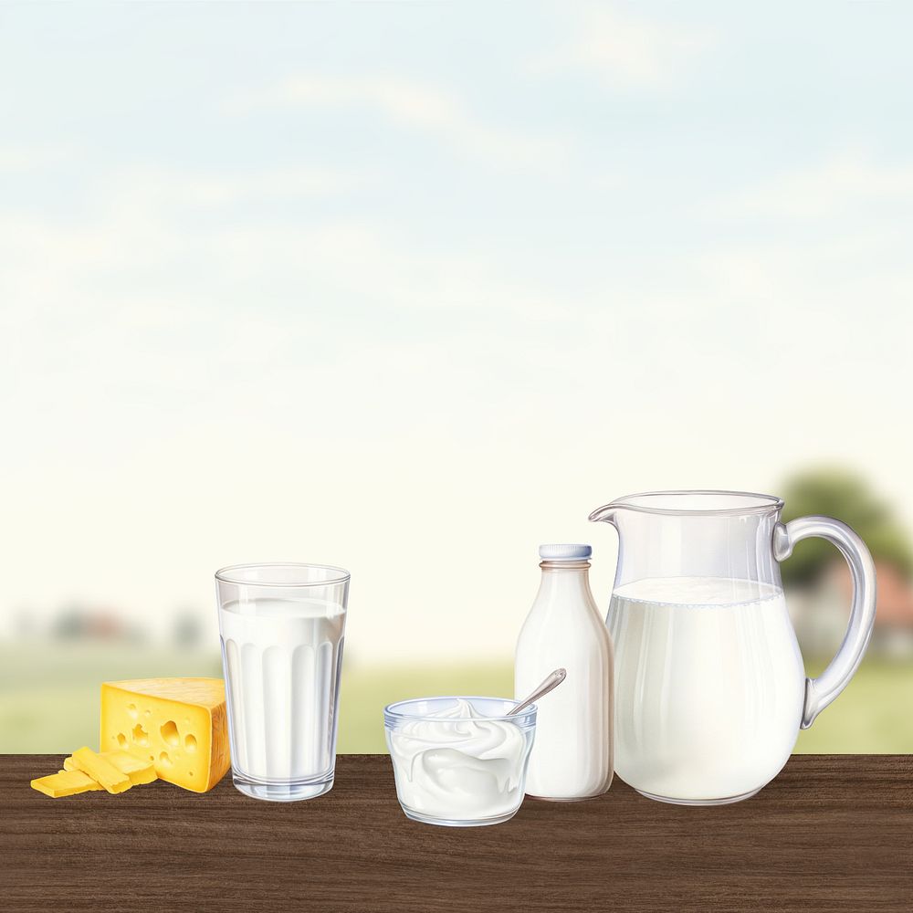 Editable dairy products, food digital art