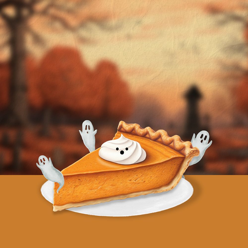 Editable pumpkin pie, food digital art