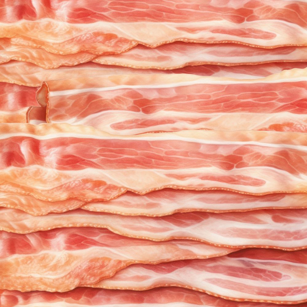 Editable bacon stripes, food digital art