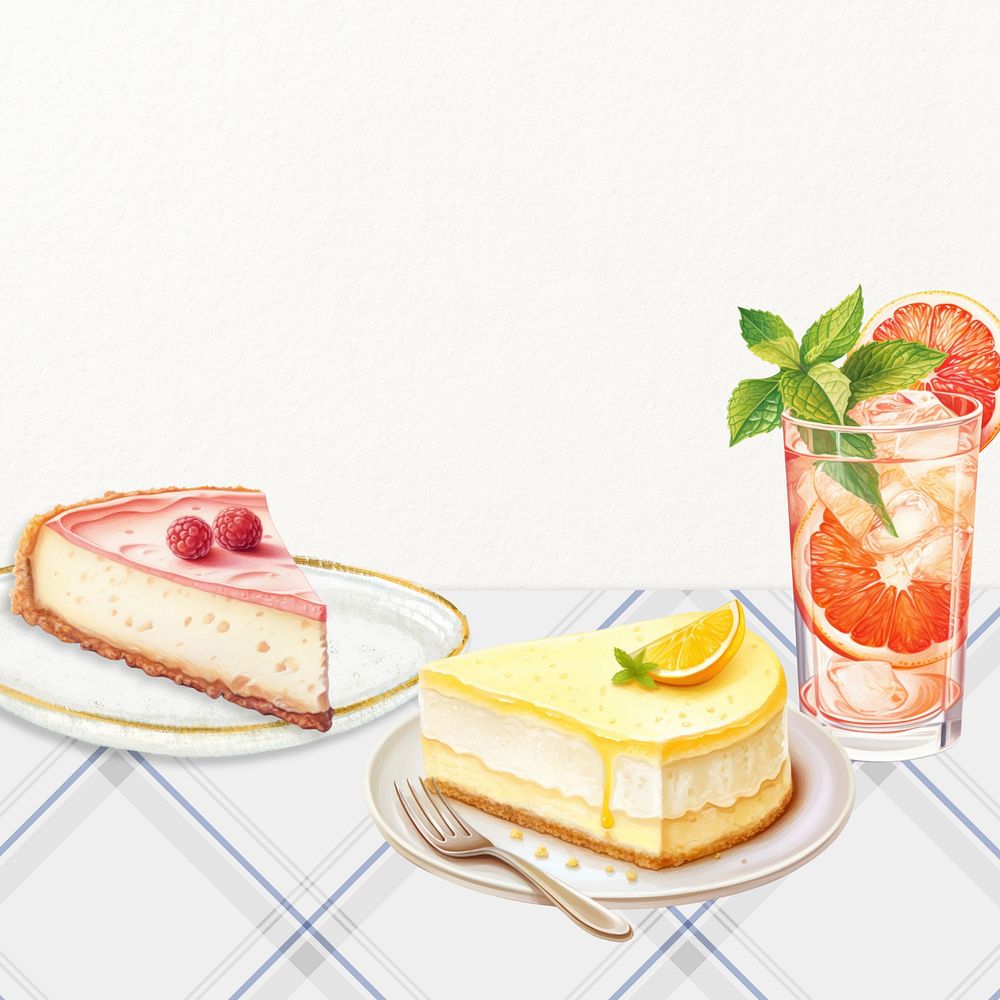 Editable cheesecakes, food digital art