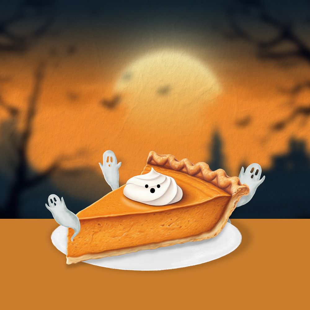 Editable pumpkin pie, food digital art