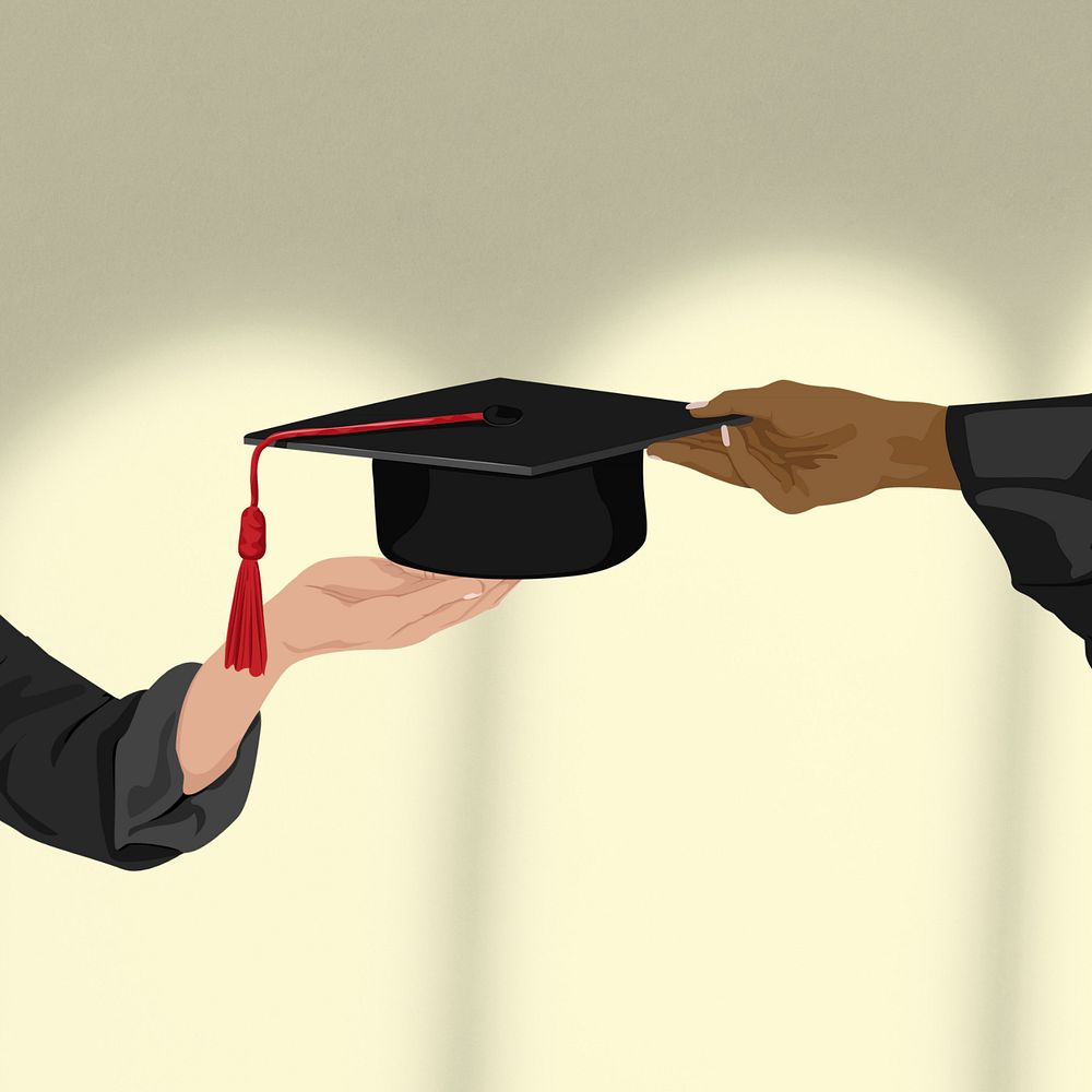 Academic graduation, aesthetic illustration, editable design