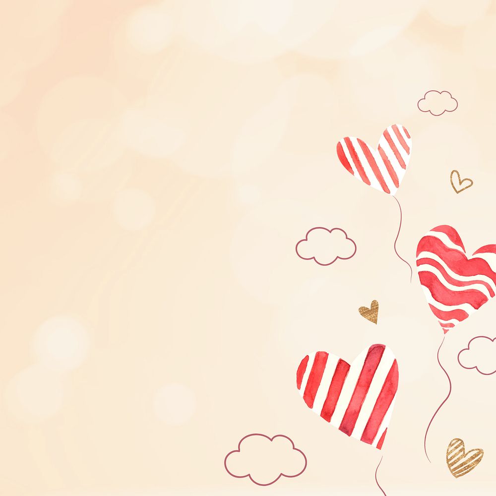 Cute heart balloons background, editable design