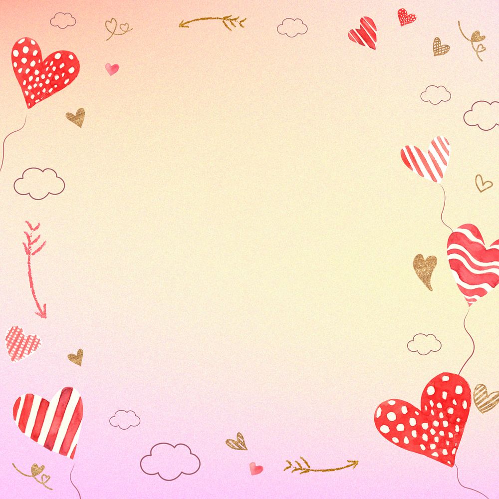 Pink watercolor Valentine's background, editable design