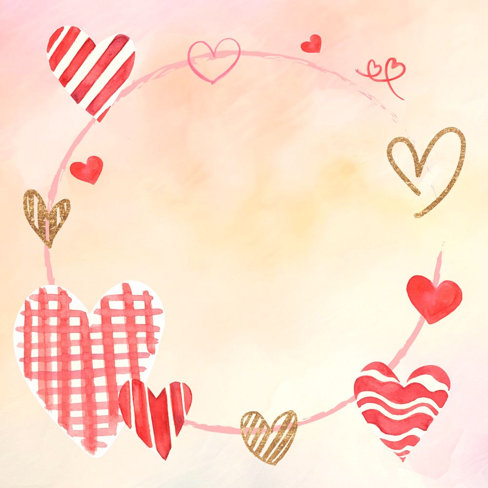 Cute love frame background, editable design