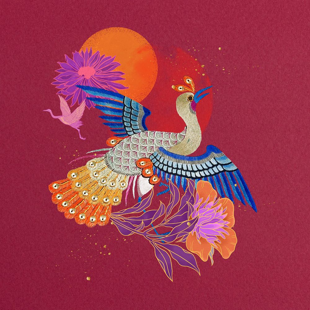 Chinese peacock, vintage animal illustration. Remixed by rawpixel.