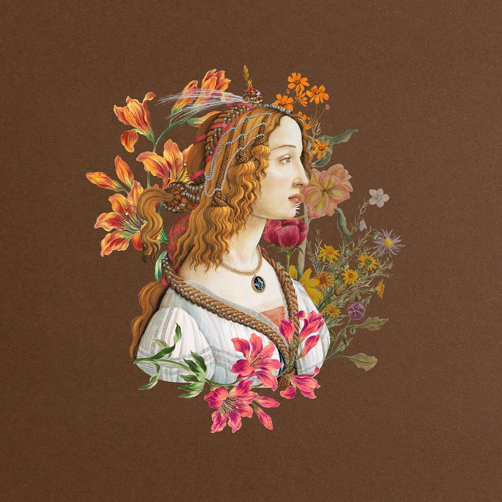 Sandro Botticelli's woman portrait. Remixed by rawpixel.