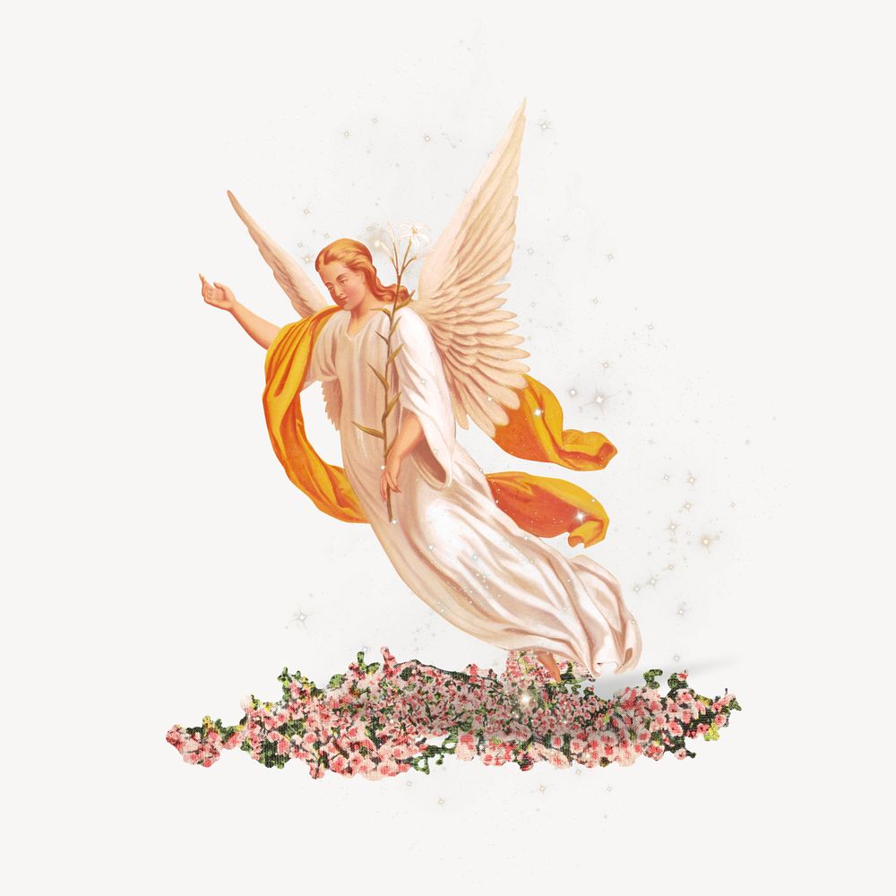 The Annunciation's angel, vintage illustration. Remixed by rawpixel.