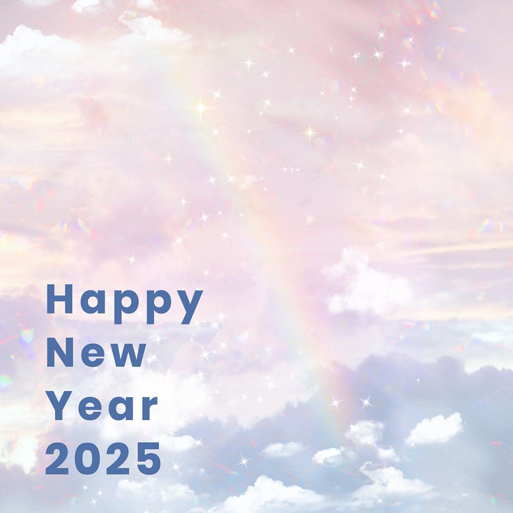 Aesthetic new year Instagram post template, editable design