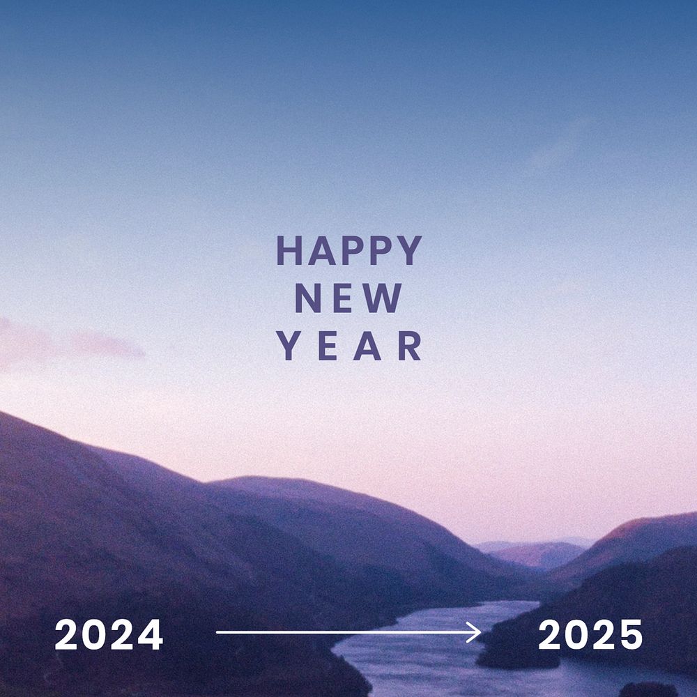 Aesthetic new year  Facebook post template, editable design