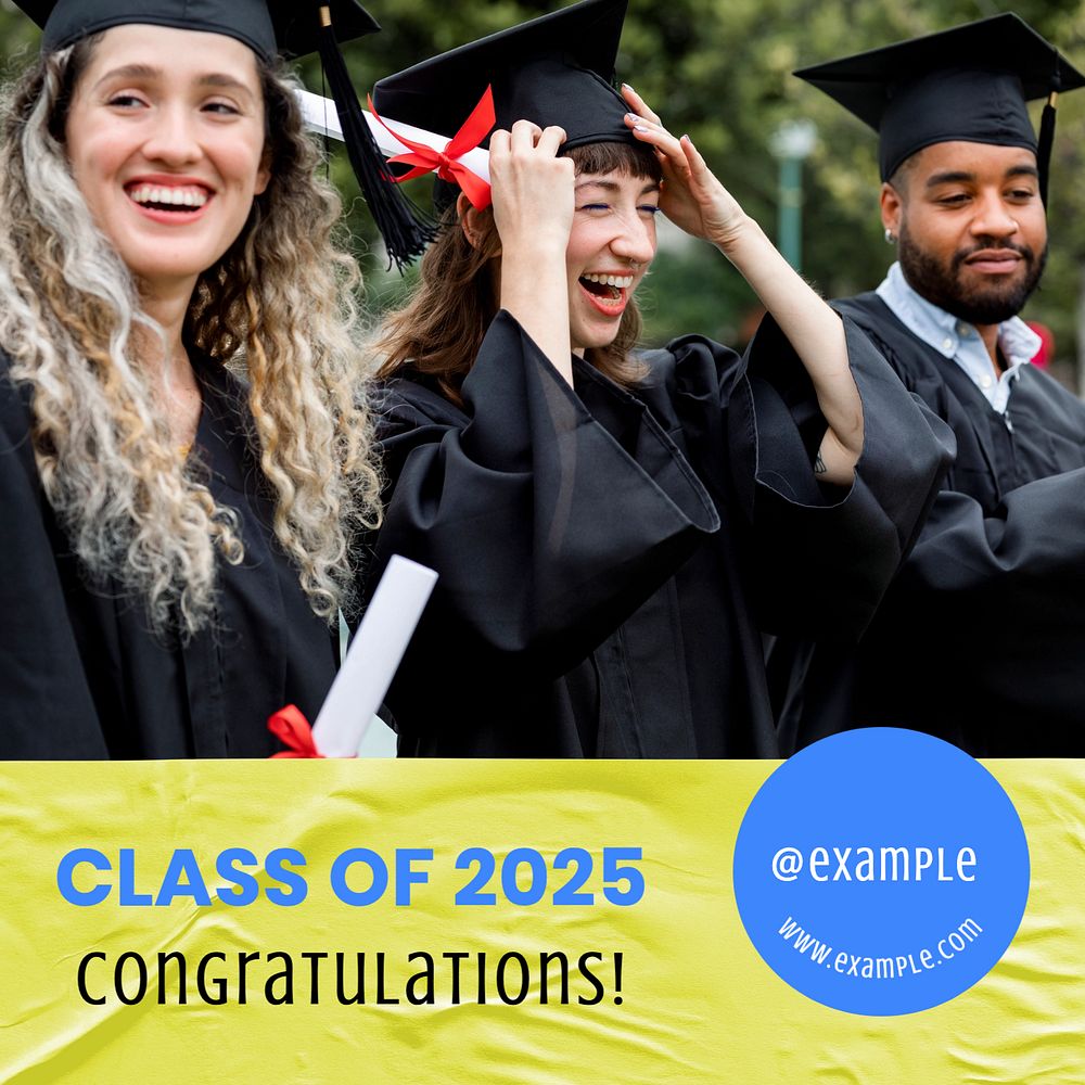 Graduation Instagram post template, editable text