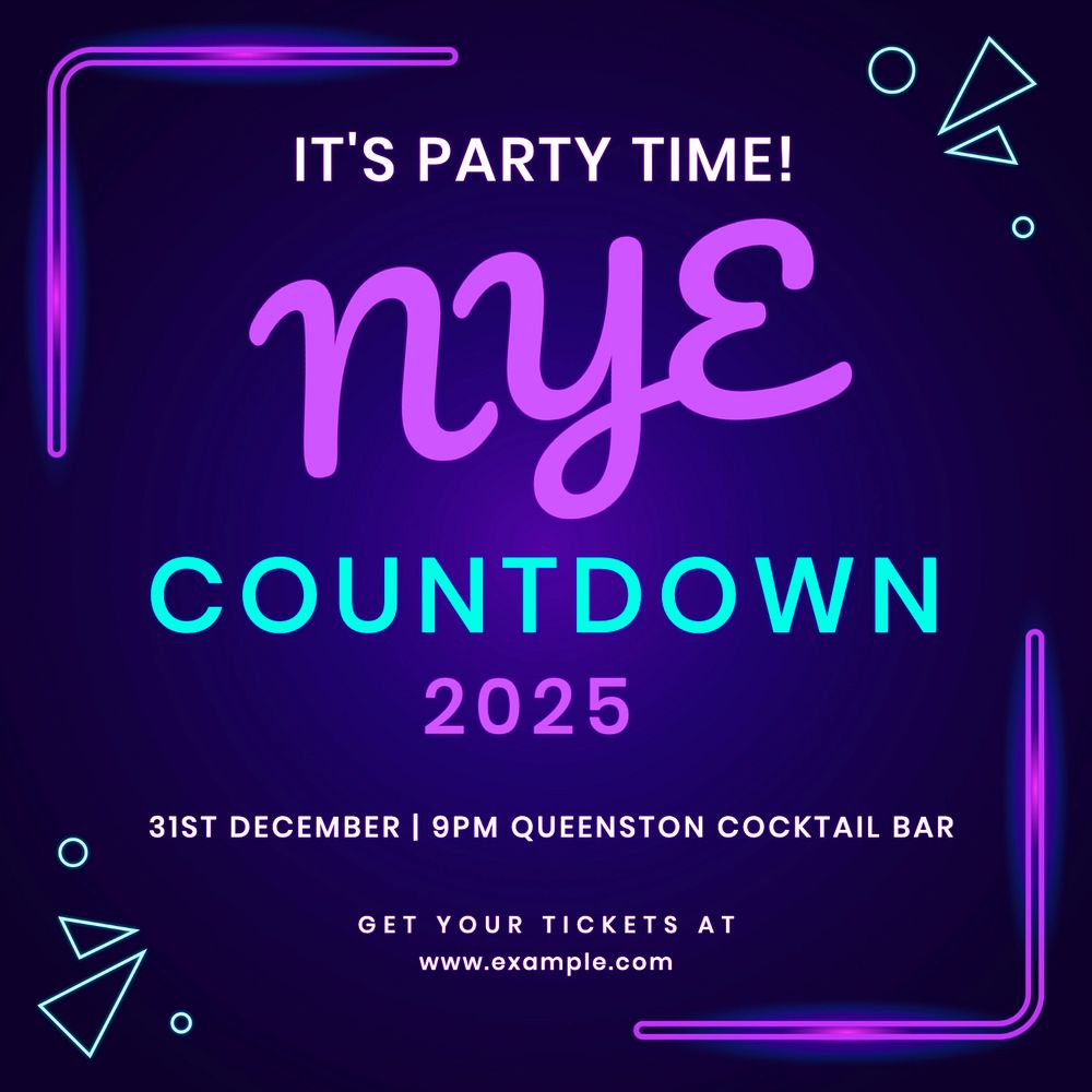 NYE countdown  Instagram post template, editable text