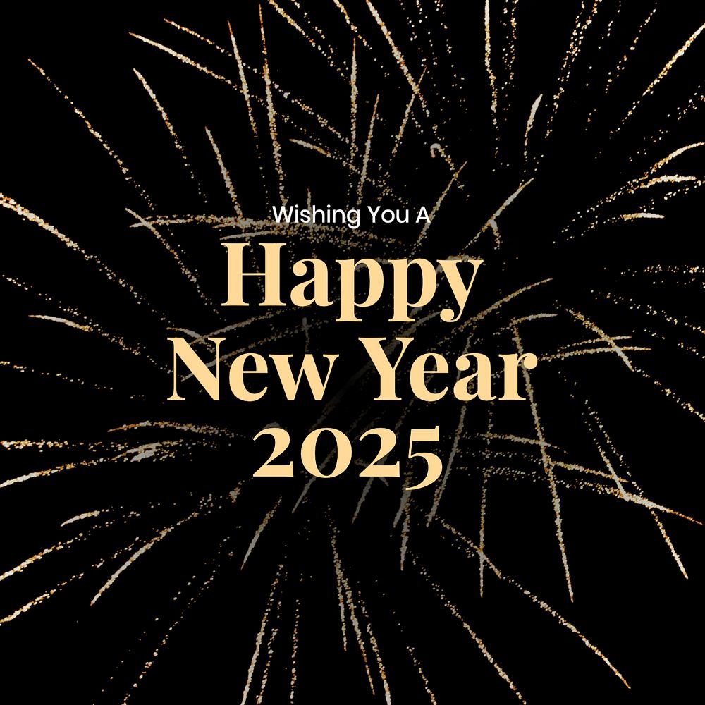 Happy new year Instagram post template, editable text