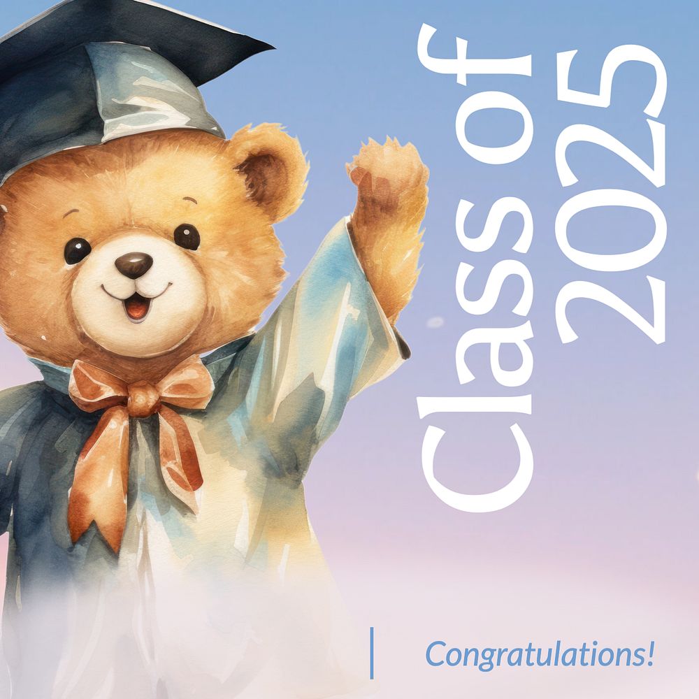 Graduation Instagram post template, editable text