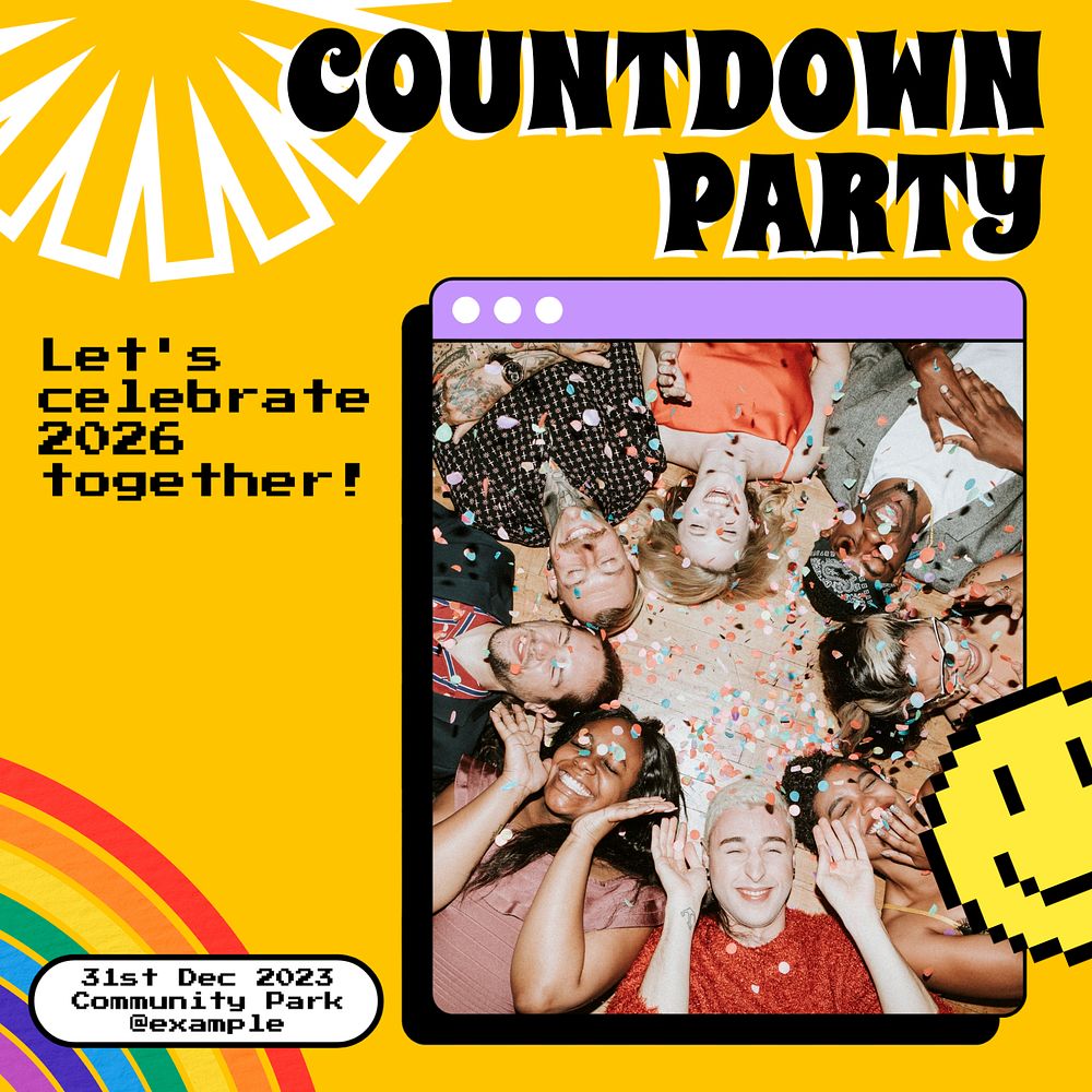 Countdown party Instagram post template