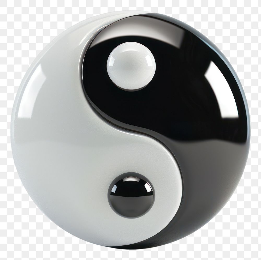 PNG 3d render of yin yang electronics furniture football.