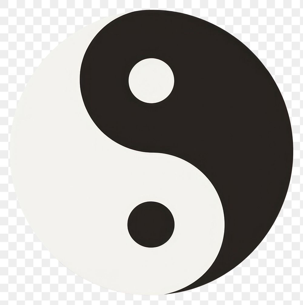 PNG Illustration of yin yang icon symbol number text.