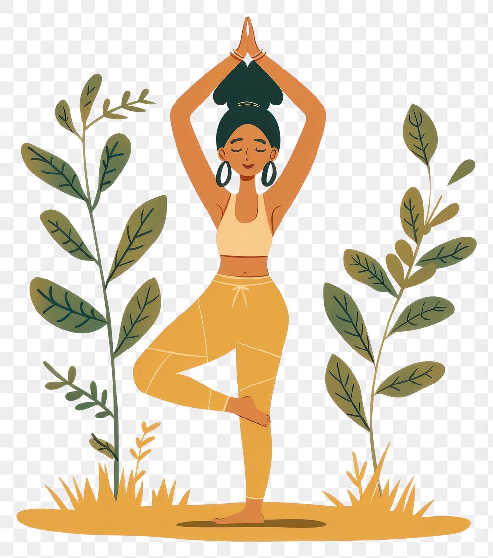 PNG Woman yoga boho naive exercise fitness person.