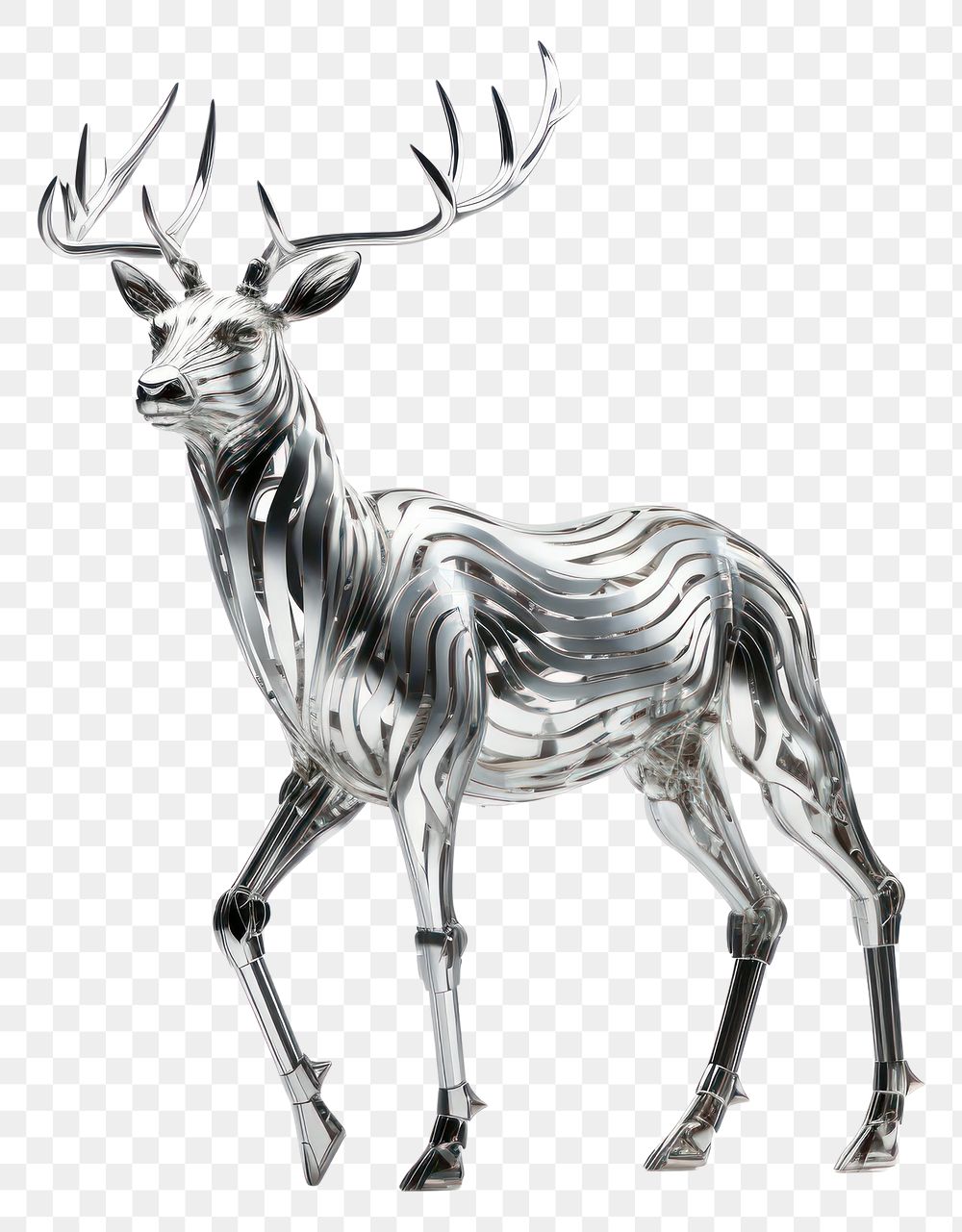 PNG Elf deer illustrated wildlife.