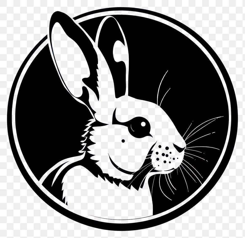 PNG Bunny stencil sticker animal.