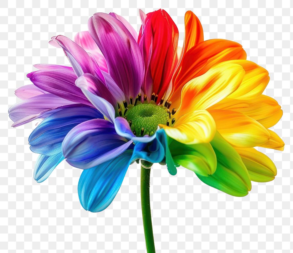 PNG Colorful rainbow flower asteraceae blossom anemone.