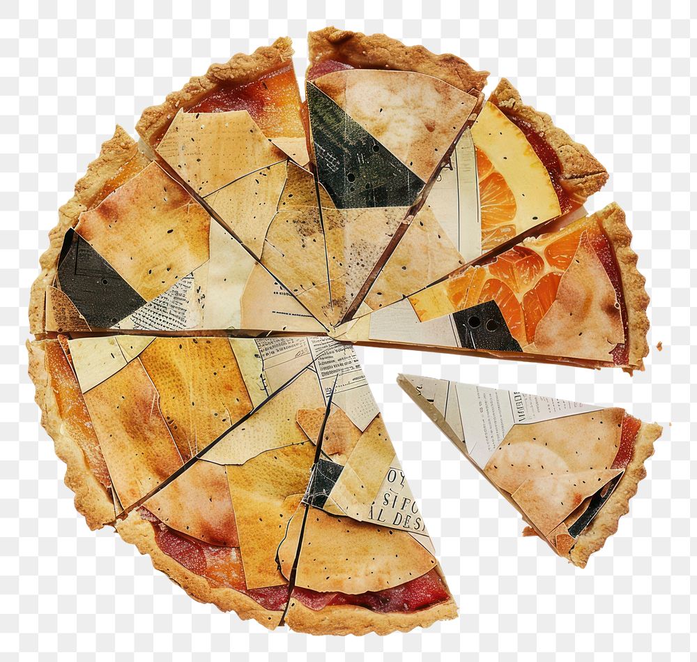 PNG Pie shape collage cutouts weaponry dessert pizza.