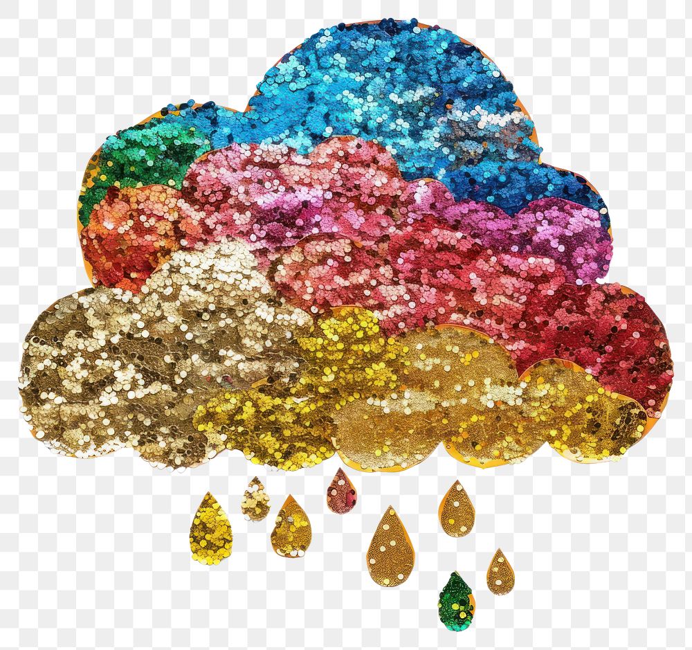 PNG Cloud shape collage cutouts glitter accessories chandelier.