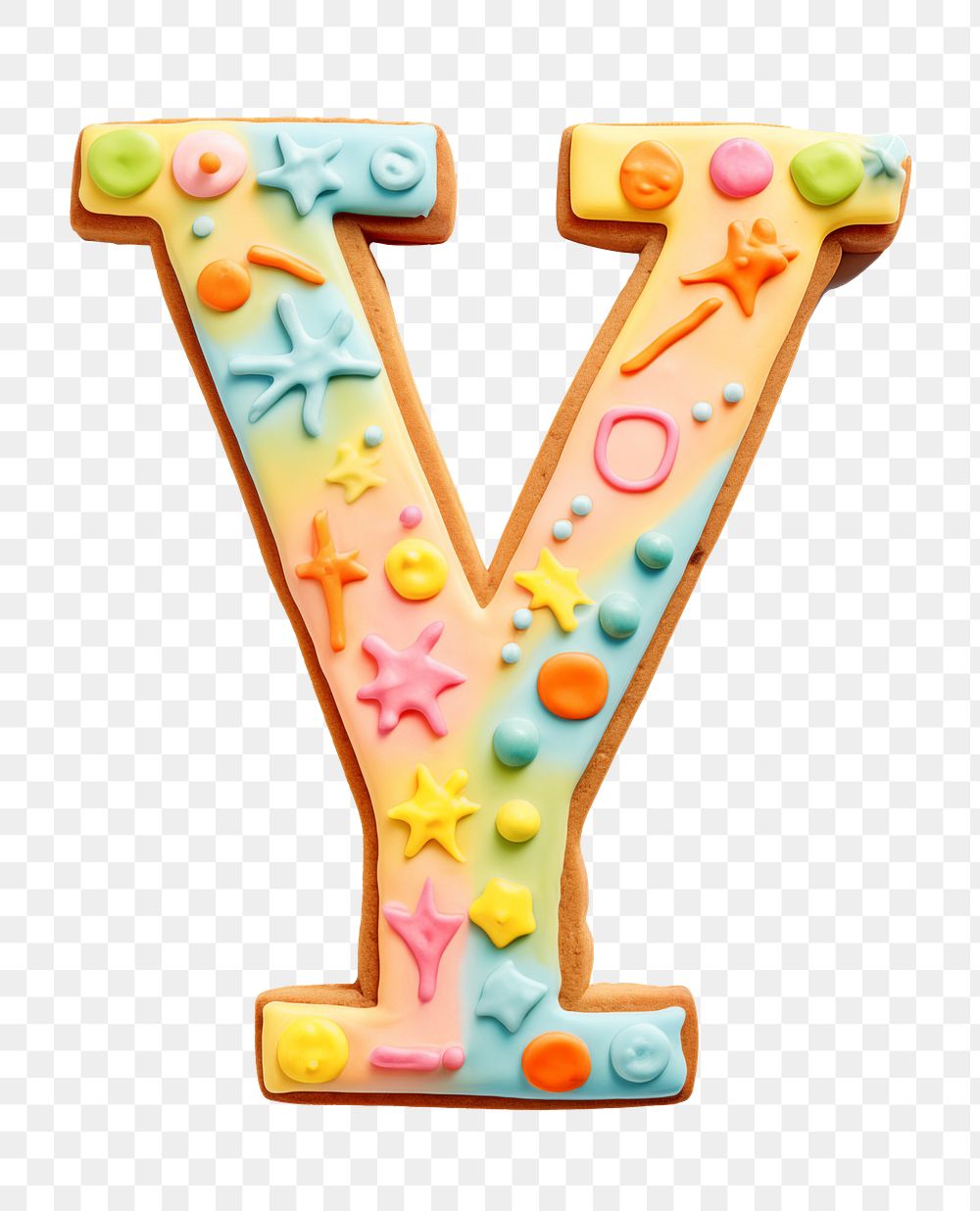 Letter Y png cookie art alphabet, transparent background