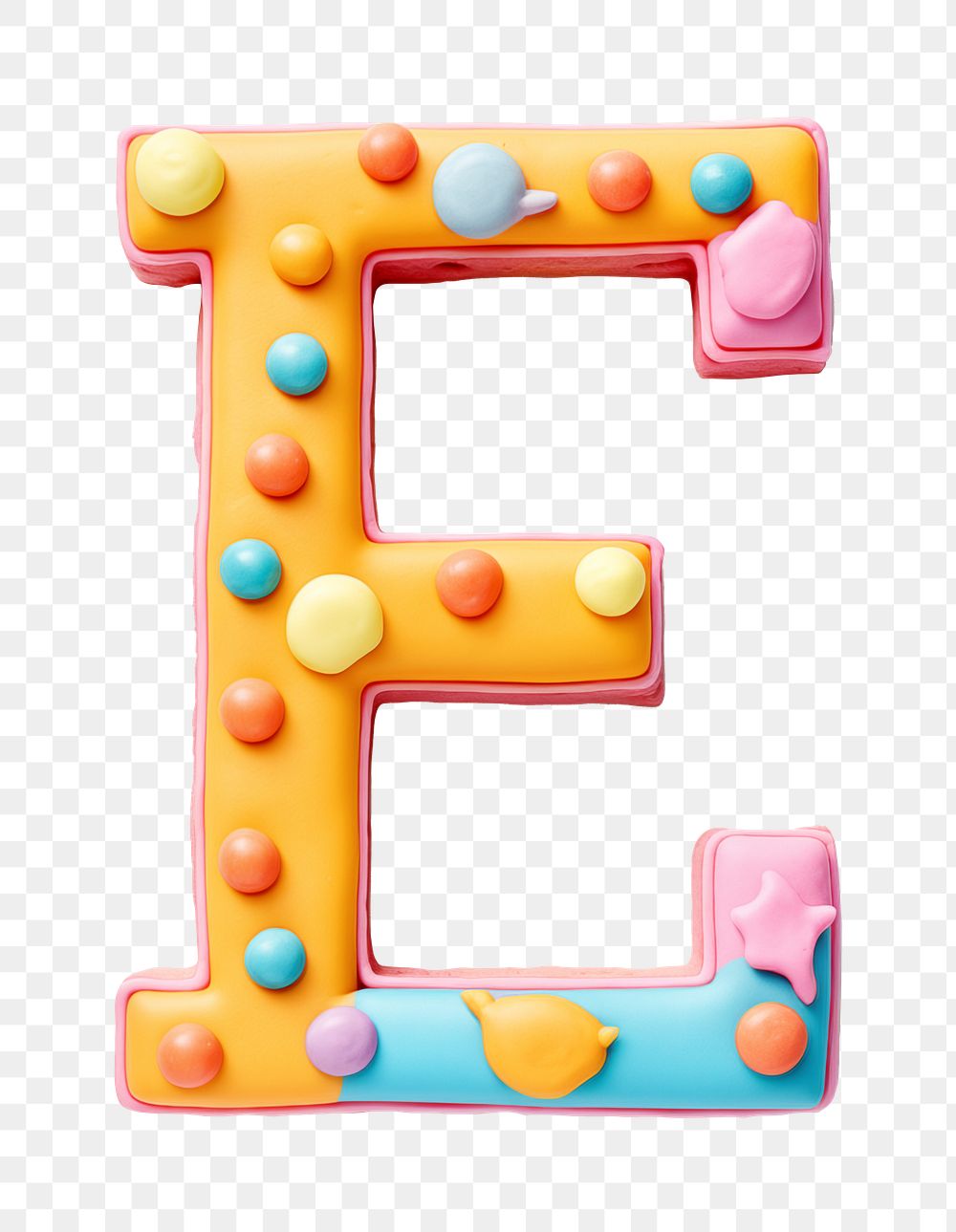 Letter E png cookie art alphabet, transparent background