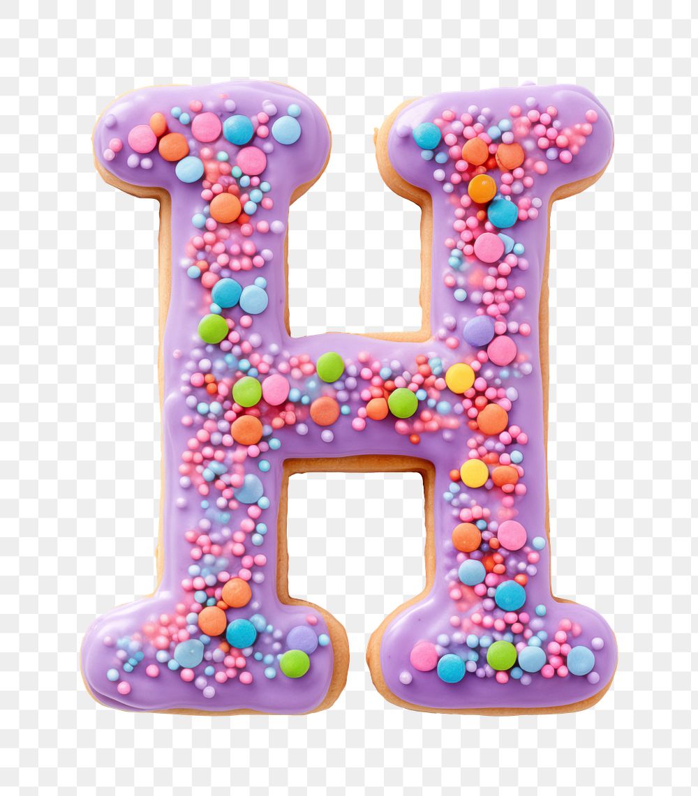 Letter H png cookie art alphabet, transparent background
